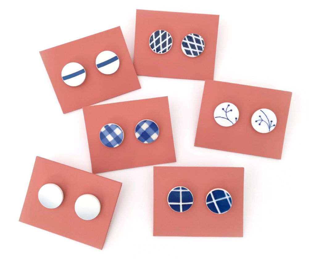 boucles oreilles Pastilles bleues L